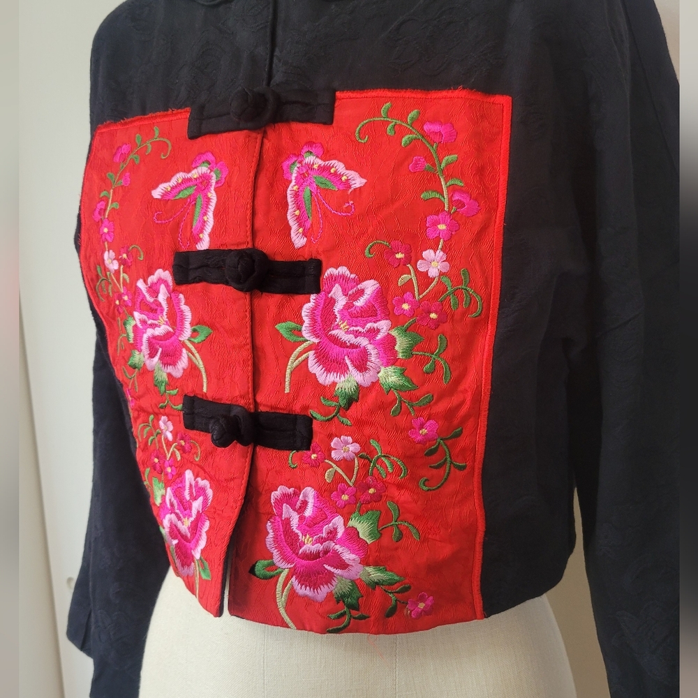 Chinese Embroidered Cropped Jacket